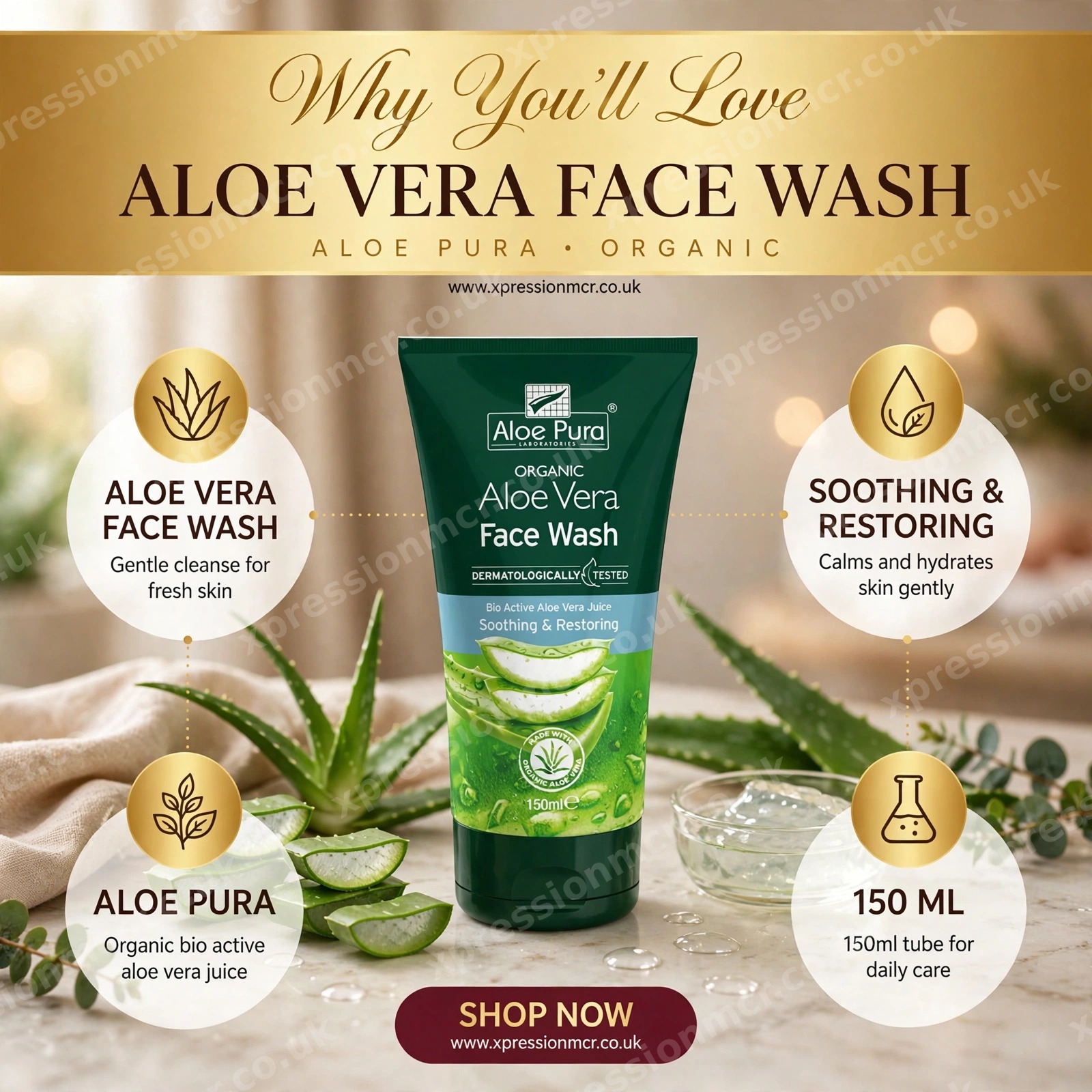 Aloe Pura Organic  Aloe Vera Face Wash 150ml