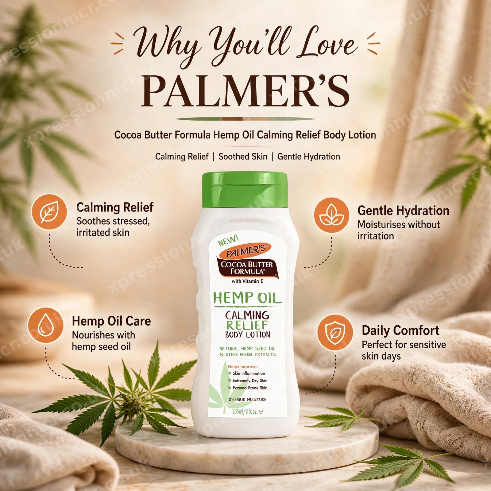 Palmer's Cocoa Butter Formula Hemp Oil Calming Relief Body Lotion 235ML