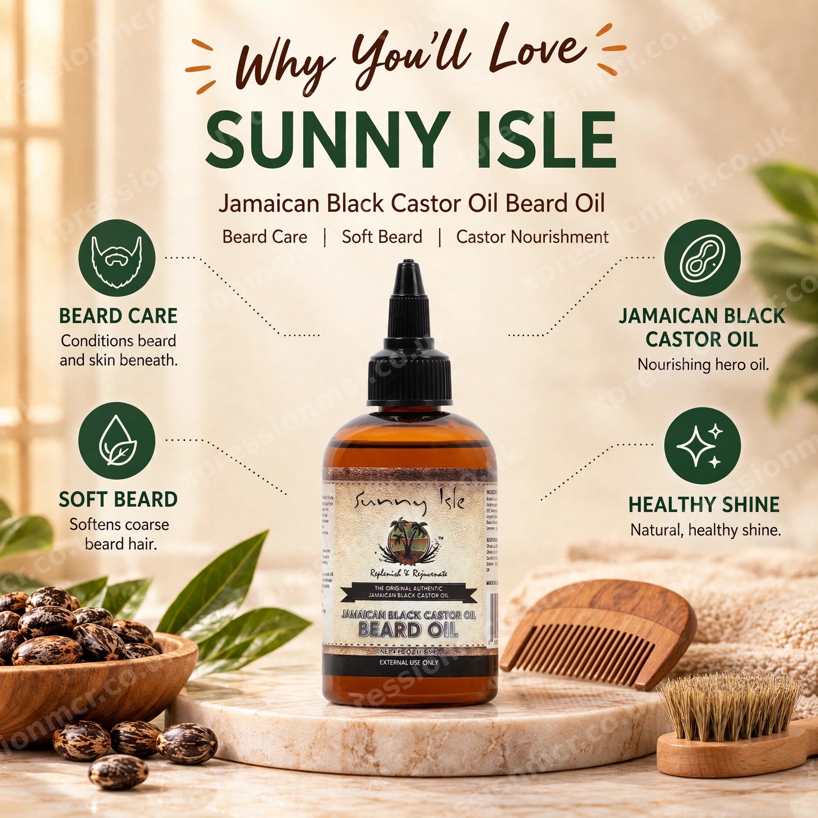 Sunny Isle Jamaican Black Castor Oil Beard Oil