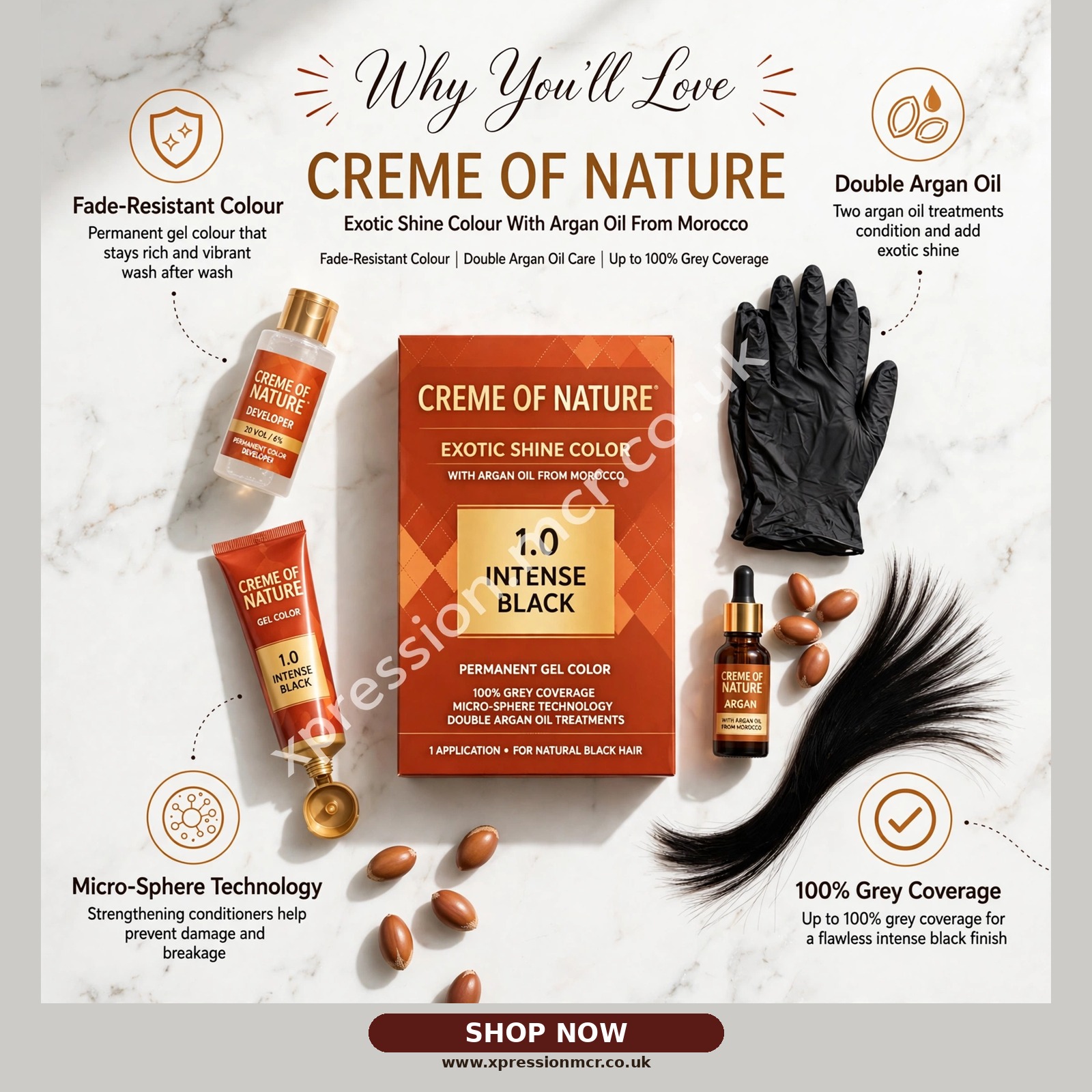 Creme Of Nature Exotic Shine Colour With Argan Oil From Morocco 1.0 - Intense Black