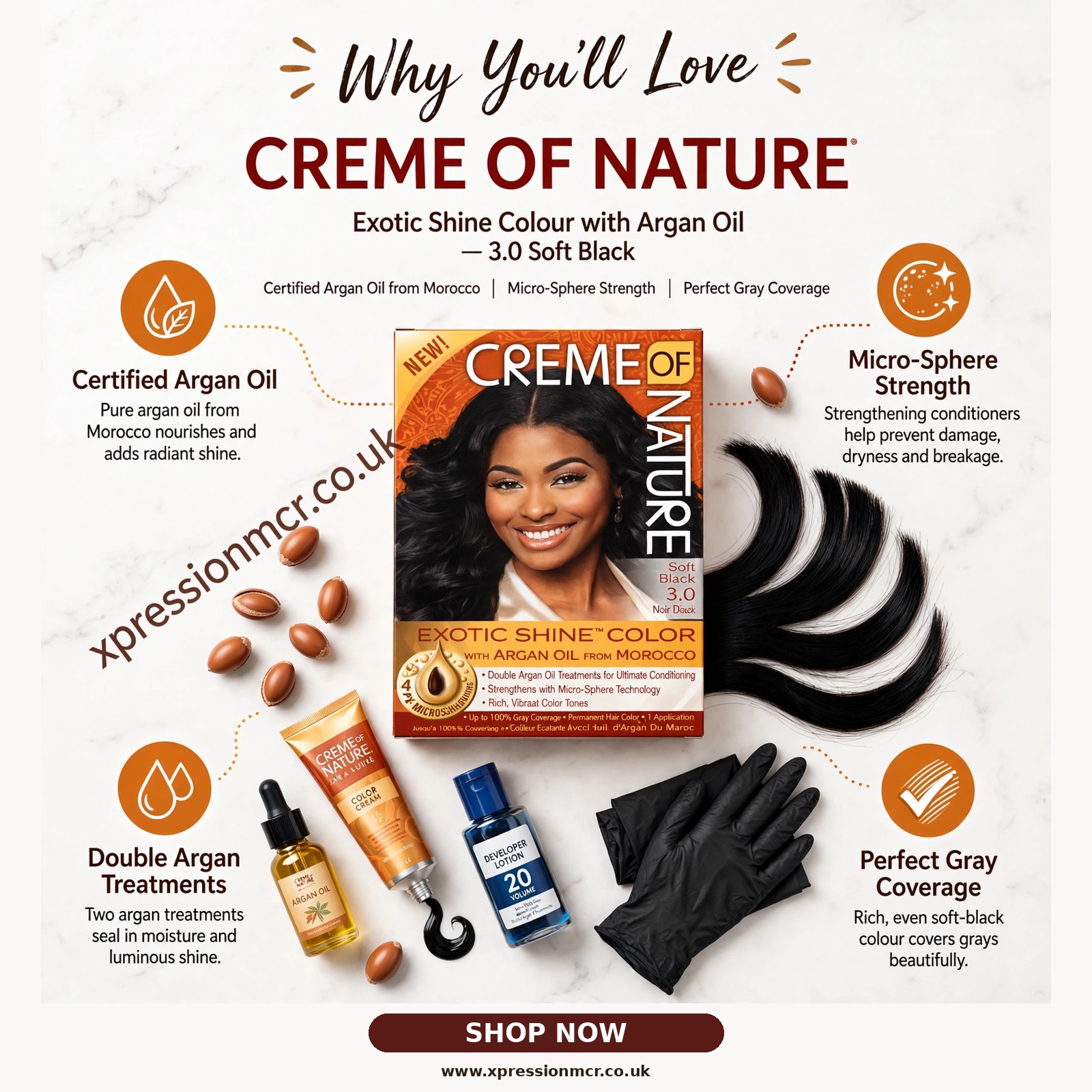 Creme Of Nature Exotic Shine Colour With Argan Oil 3.0 Soft Black