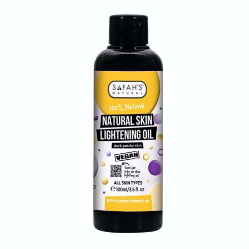 Safah's Natural SKIN LIGHTENING OIL -TREATMENT for DARK PATCHY SKIN- (100ML)