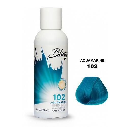 BLING COLOR SEMI PERMANENT HAIR DYE 118ml - 102 Aquamarine