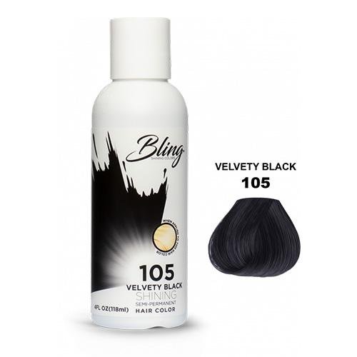 BLING COLOR SEMI PERMANENT HAIR DYE 118ml - 105 Velvety Black