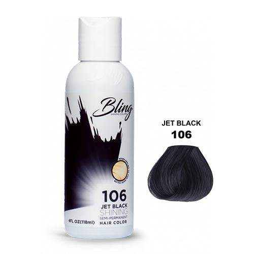 BLING COLOR SEMI PERMANENT HAIR DYE 118ml - 106 Jet black