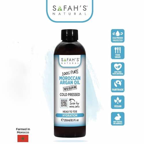 Safah's Natural Cold Pressed 100% Pure Virgin Moroccan Argan Oil (100ml-250ml)