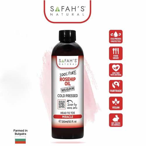Safah's Natural Cold Press 100% Pure Rosehip Oil (250ML-100ML) UK Seller