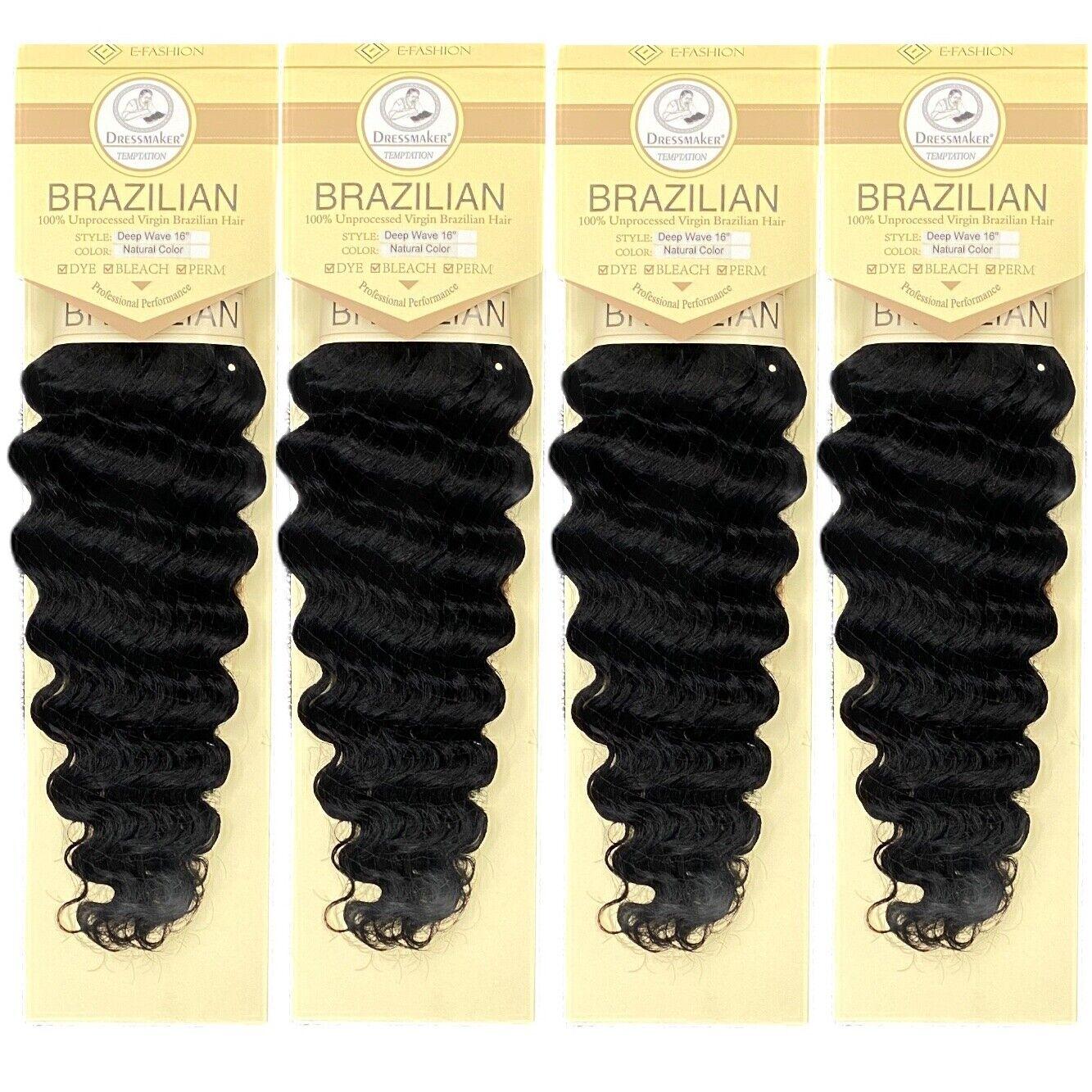 DM  Deep Wave 100% Unprocessed Virgin Brazilian Hair 10"-26" Long