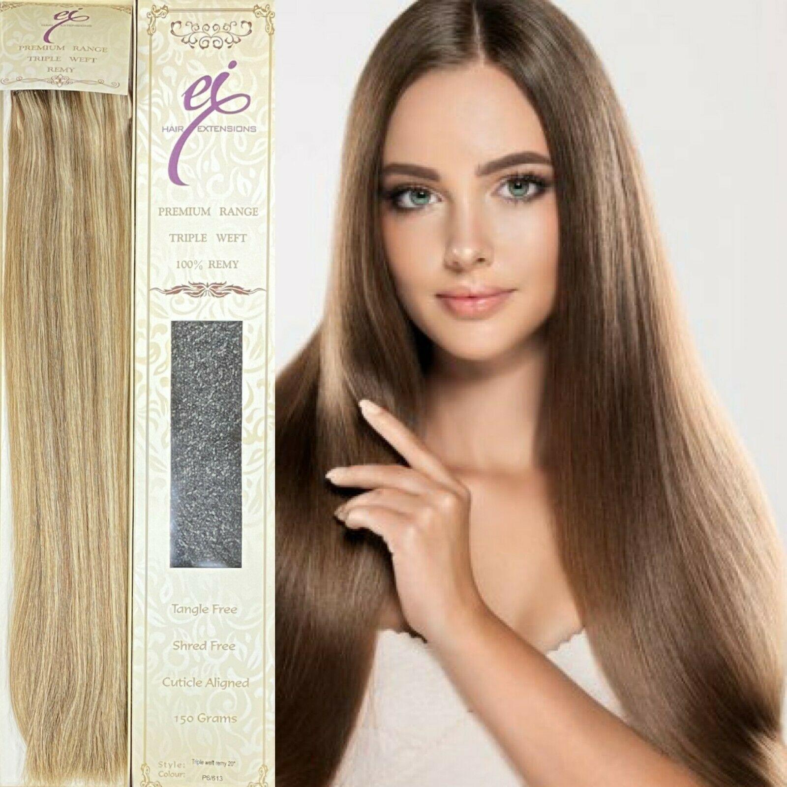 EI Triple Weft 100% Remy Hair 18 Inch Tangle Free | Cuticle Aligned | Shred Free 150g