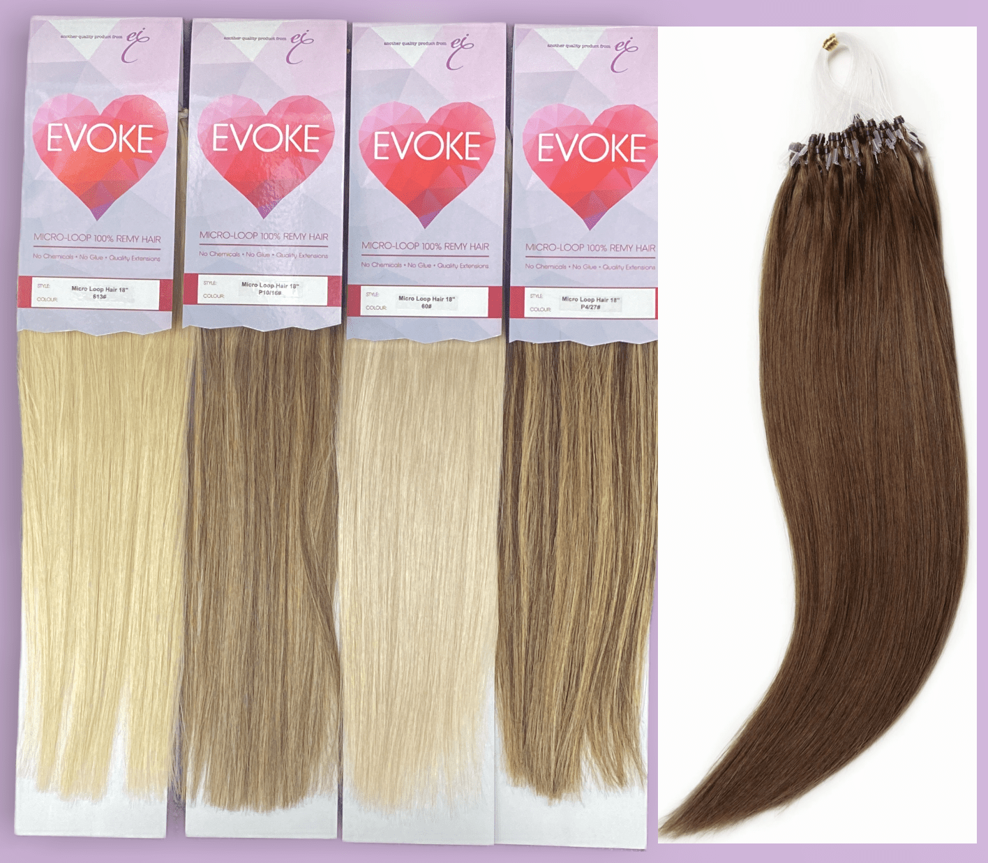 EVOK Micro Loop 100%Remy Hair 18 inch 100 Strands