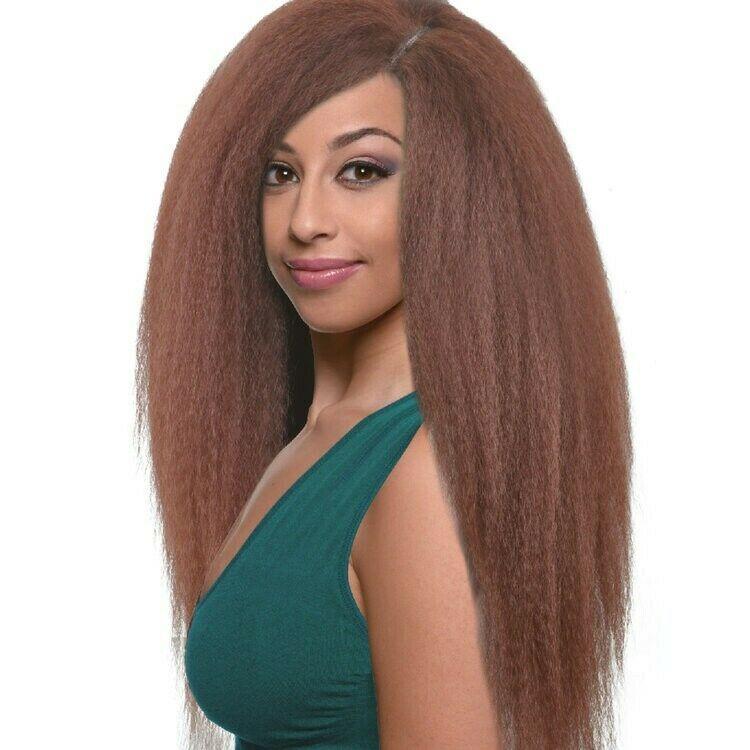 Sleek Hot Afro Yaki Weave 7pcs With Lace Closure 250g Full Head Heat Resistant