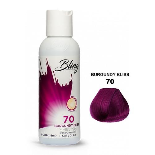 BLING COLOR SEMI PERMANENT HAIR DYE 118ml - 70 Burgundy Bliss