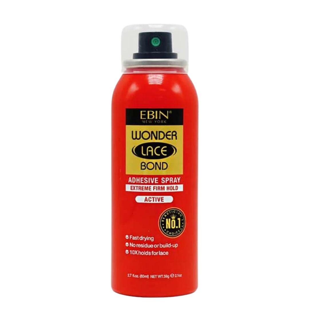 Ebin Wonder Lace Bond Wig Adhesive Spray - Extreme Firm Hold Active (2.7Oz/ 80ML)
