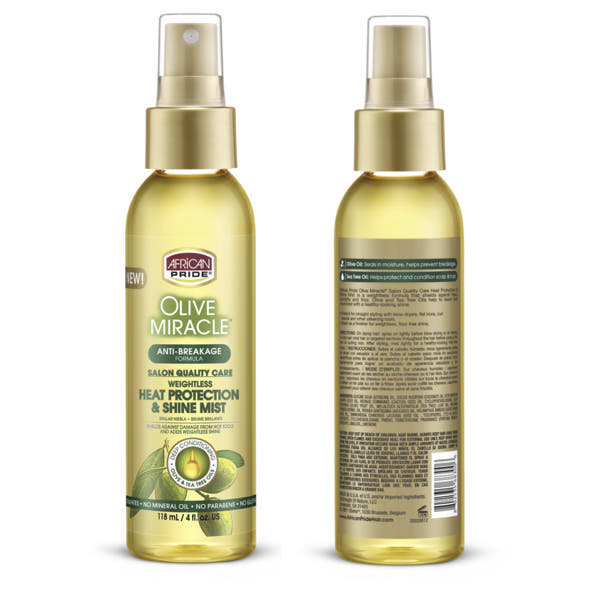African Pride Olive Miracle Heat Protection & Shine Mist 4fl oz / 118mL
