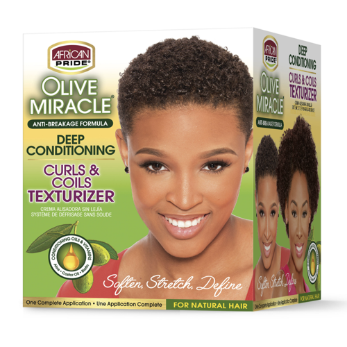 African Pride Olive Miracle Curls & Coils Texturizer- Kit