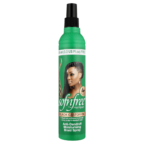 Sof N Free Black Castor Oil Anti-Dandruff Moisturising Braid Spray (350ml)