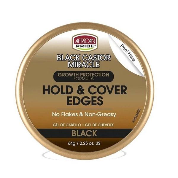 African Pride Black Castor Miracle Hold & Cover Edges 64g / 2.25 fl. oz