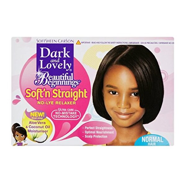 Dark & Lovely Beautiful Beginnings Soft'n Straight relaxer kit Normal Pink