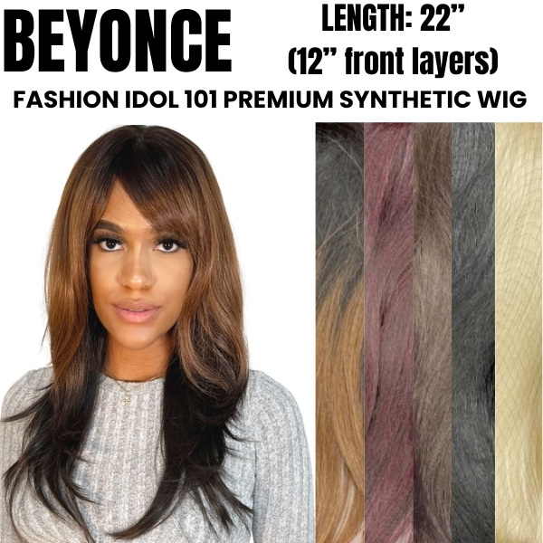 SLEEK BEYONCE Synthetic Wig 22 inch 12" Front Layers 150g