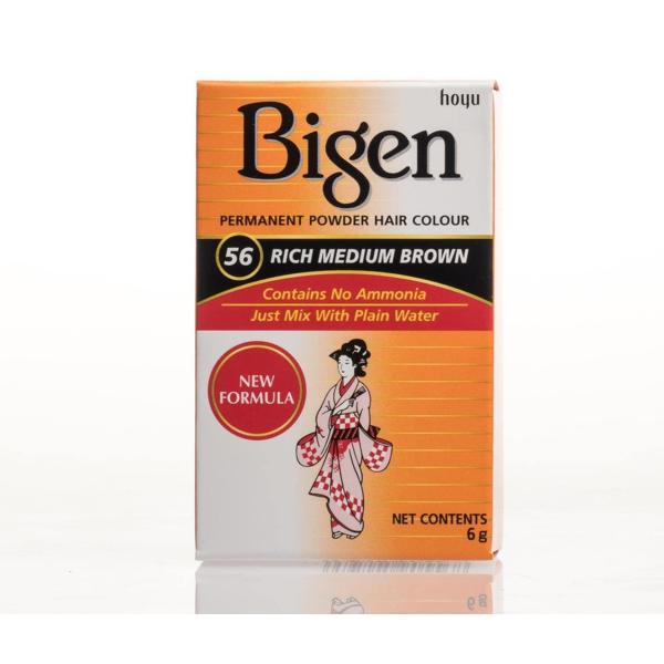 Bigen Permanent Powder Hair Color 56 Rich Medium Brown 6g