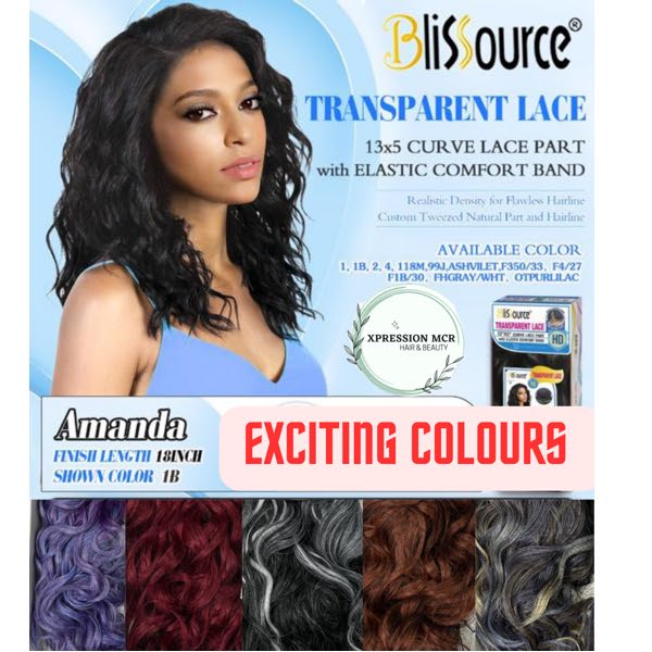 Blissource Amanda 13X5 Curve Lace Part Elastic Straight Wig 18" Inch