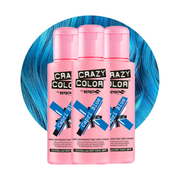 Crazy Colour Semi-Permanent Capri Blue. 42 Hair Dye 100ML