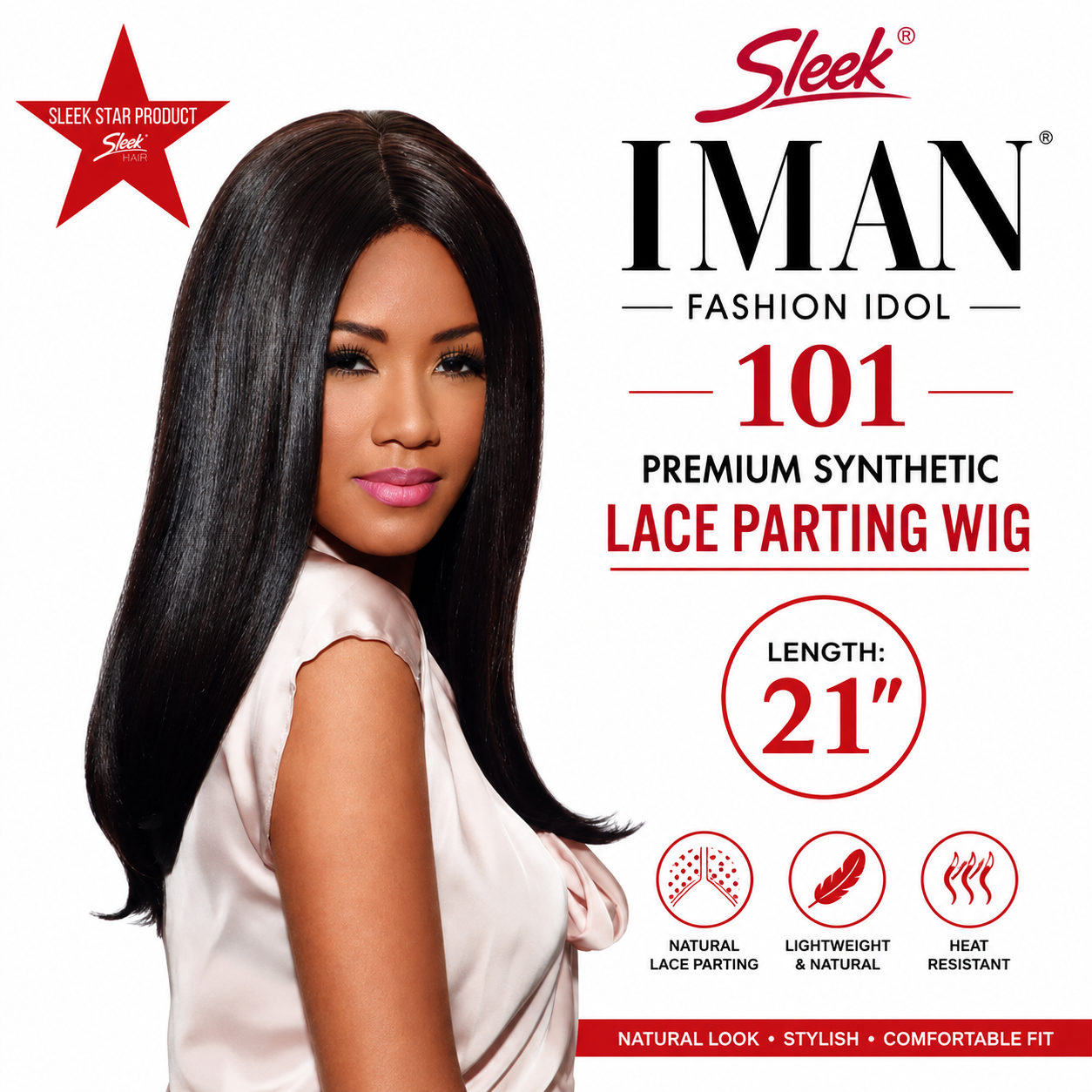 Sleek IMAN Premium Synthetic Lace Parting Wig 21 INCH