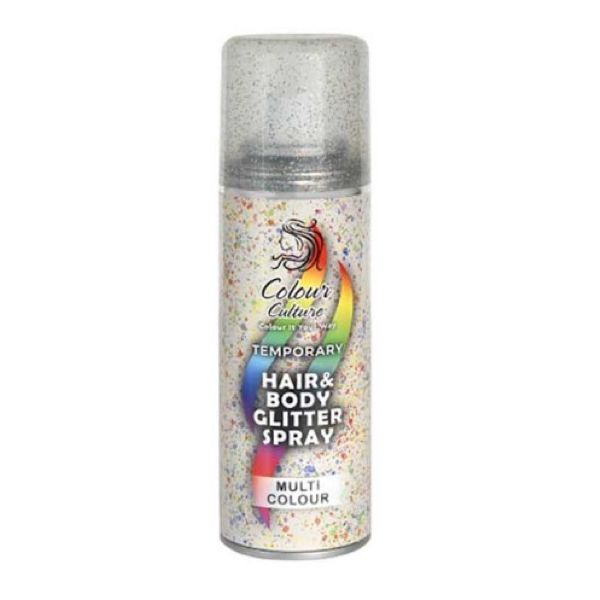 Colour Culture Temporary Multi Colour Hair And Body Glitter Spray 125 Ml