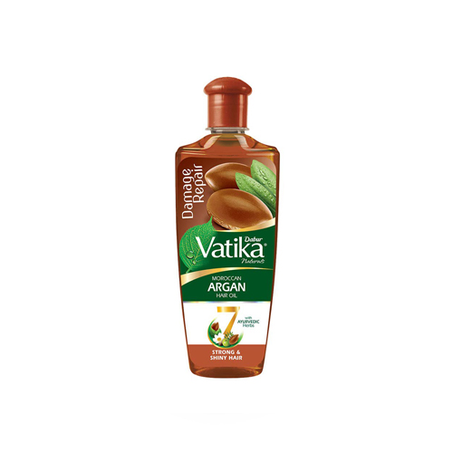 DABUR Vatika Naturals Moroccan Argan Hair Oil with 7 Ayurvedic Herbs Repairs Damage Provides Strong and Shiny Hair 200 ml