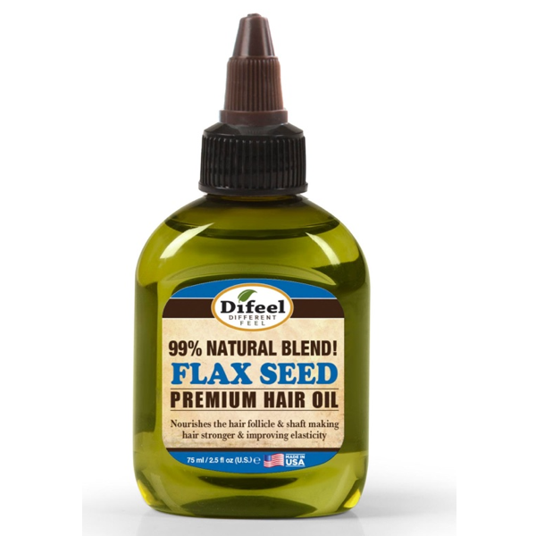 DIFEEL PREMIUM NATURAL HAIR OIL - FLAX SEED HAIR OIL 2.5 OZ.