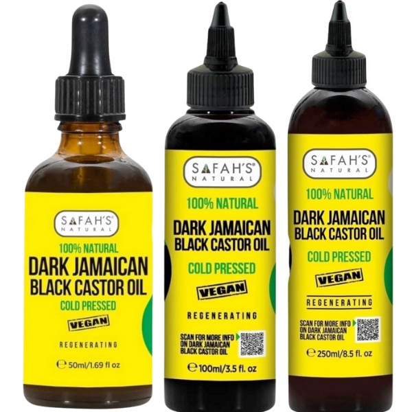 Safah's Natural Dark Jamaican Black Castor Oil 50Ml-100ML-250ML