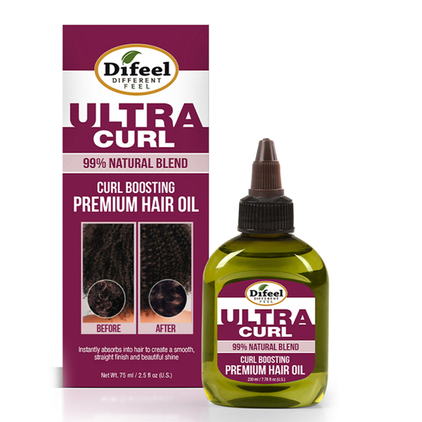 Difeel 99% Natural Ultra Curl Premium Hair Oil - Curl Boosting Hair Oil 2.5 Oz.