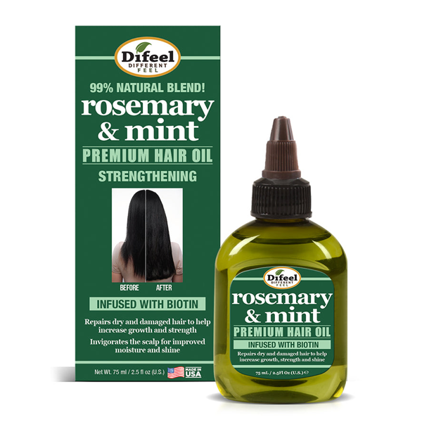 Difeel Rosemary And Mint Premium Hair Oil With Biotin 2.5 Oz / 75mL