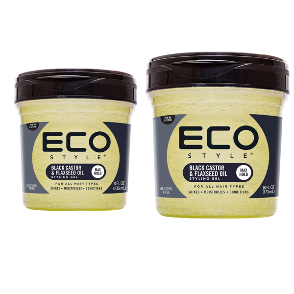 Eco Style Black Castor and Flaxseed Oil Styling Gel - 8oz - 16oz