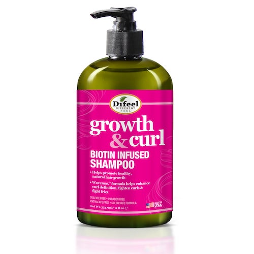 Difeel Growth And Curl Biotin Shampoo 12 Oz.