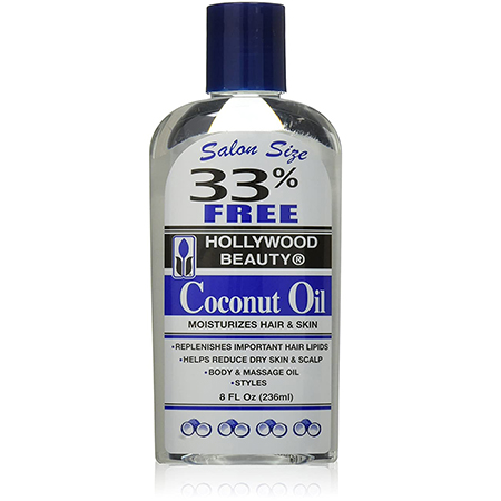 Hollywood Beauty Coconut Oil Moisturizes Hair and Skin 8 Ounce