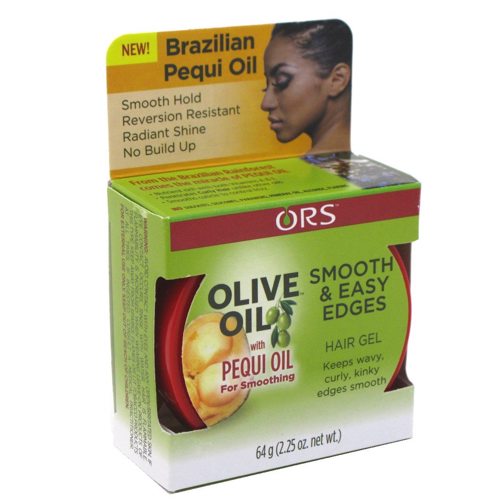 ORS Olive Oil Style & Sculpt Edge Control Hair Gel infused with Sweet Almond Oil for Strengthening (2.25 oz).