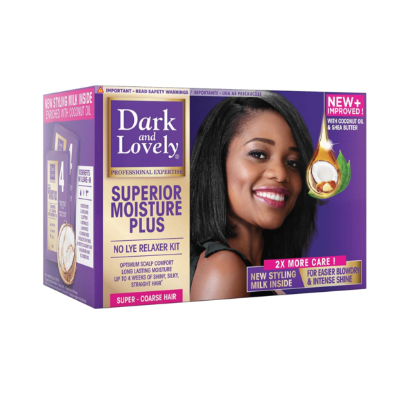 Dark and Lovely Superior Moisture Plus No Lye Relaxer Kit Super