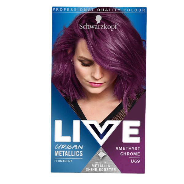 Schwarzkopf LIVE U69 Amethyst Chrome Permanent Hair Dye Colour