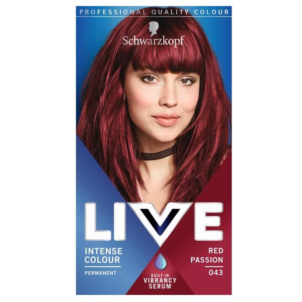 Schwarzkopf LIVE 043 PASSION RED Permanent Hair Dye Colour