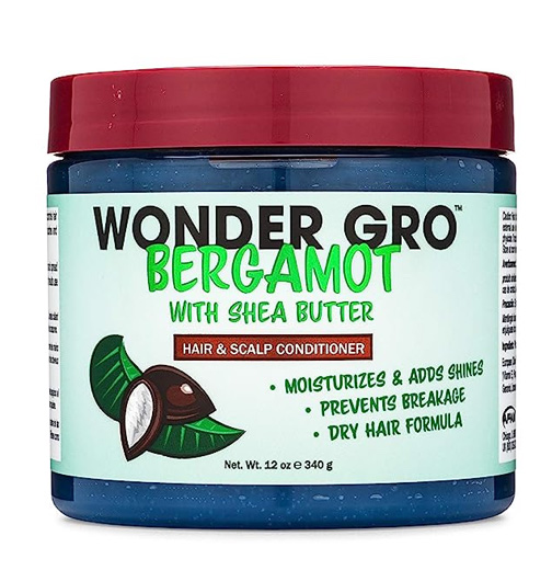 Wonder Gro Bergamot with Shea Butter Hair Grease Styling Conditioner, 12 fl oz