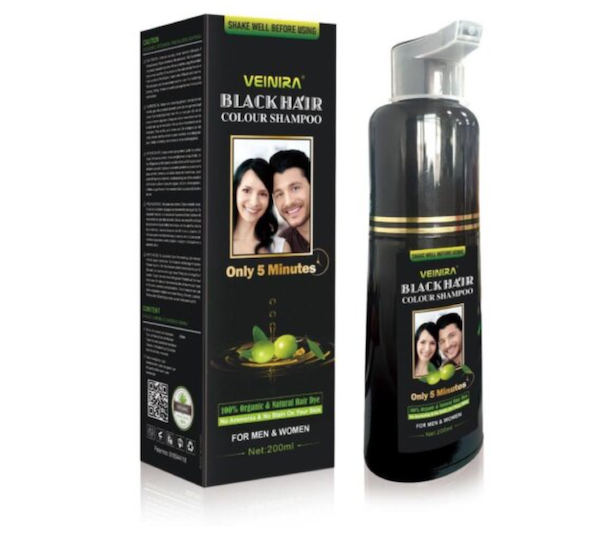 VEINIRA Black Hair Colour Shampoo Men and Women - 200ml