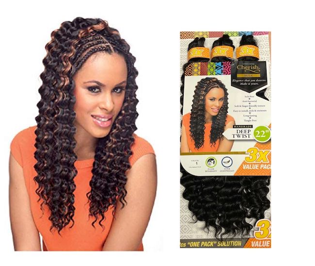 Cherish Bulk 3XVP Deep Twist 22'' inch Crochet Braid Hair Extension
