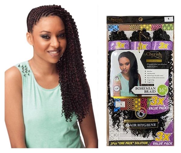 Cherish Bulk BoheMian Braid 16" Inch 3XVP Crochet Hair Extension