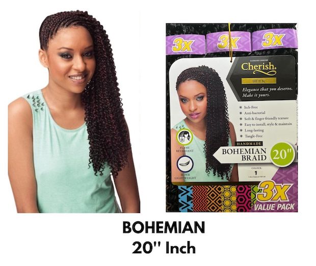 Cherish Bulk BoheMian Braid 20" inch 3XVP Crochet Hair Extension