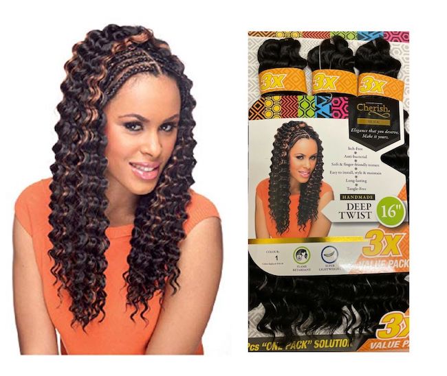 Cherish Bulk Deep Twist 16'' Inch 3XVP Crochet Braid Hair Extension