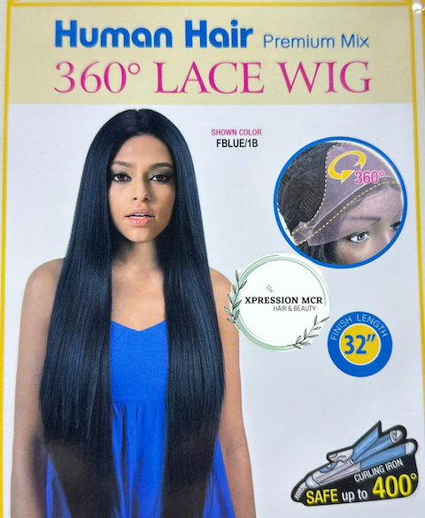 Human Mix Hair HM-360* Lace Susan " 32 Inch Straight Long - Premium Lace Wig