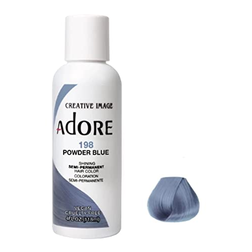 Adore Semi Permanent Hair colour-198 Powder Blue-4oz / 118mL