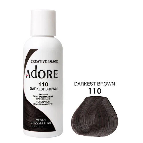 Adore Semi Permanent Hair colour-110 Dark Brown-4oz
