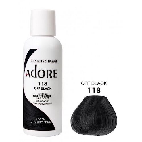 Adore Semi Permanent Hair colour-118 Off Black-4oz / 118mL